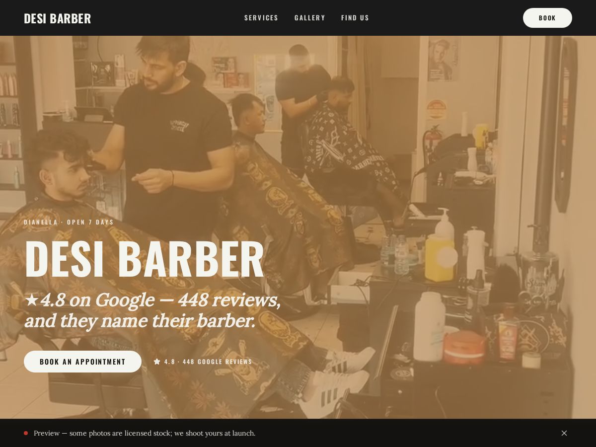 Desi Barber — live site