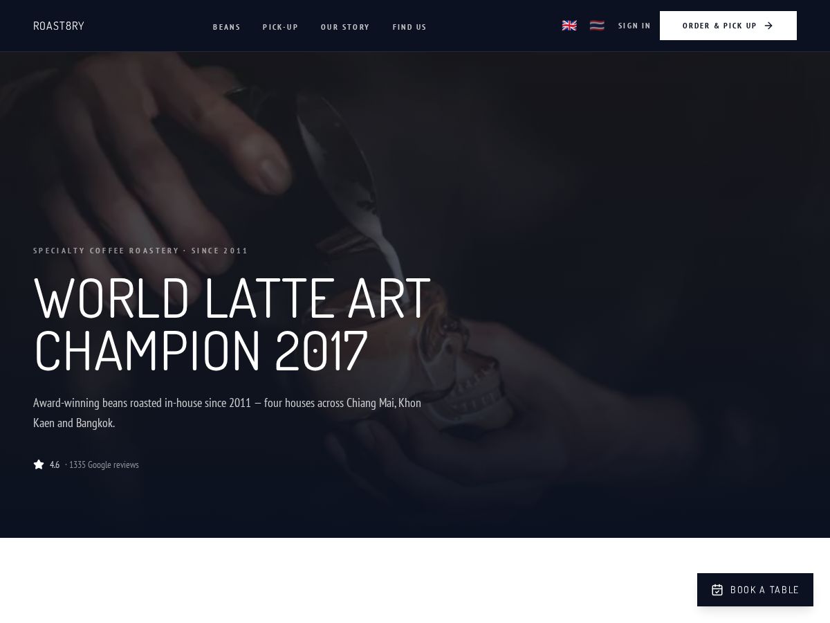 Roast8ry — live site